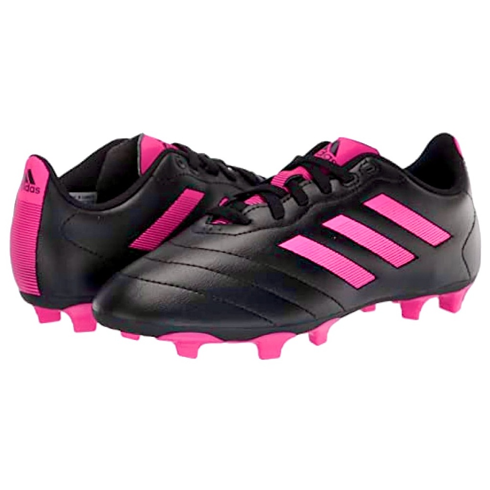 adidas Kids Black and Pink Soccer Cleats